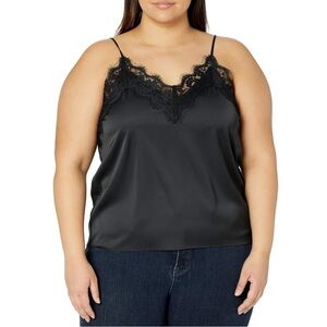 PRIMARK V-NECK LACE TRIMMED CAMISOLE TOP - BLACK SIZE 2XL (NEW WITH TAGS) A16